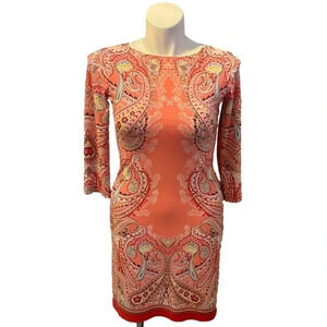 London Times 3/4 Length Sleeve Paisley Dress Size 6